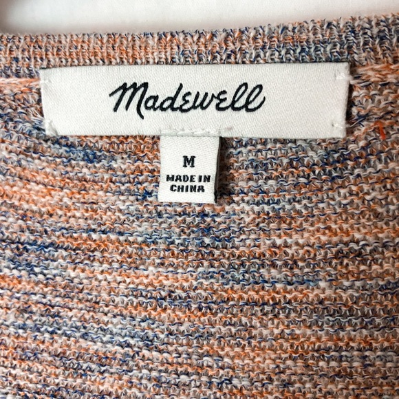 Madewell Summer Ryder Marled Multicolored Open Front Cardigan Size Medium - Picture 8 of 9